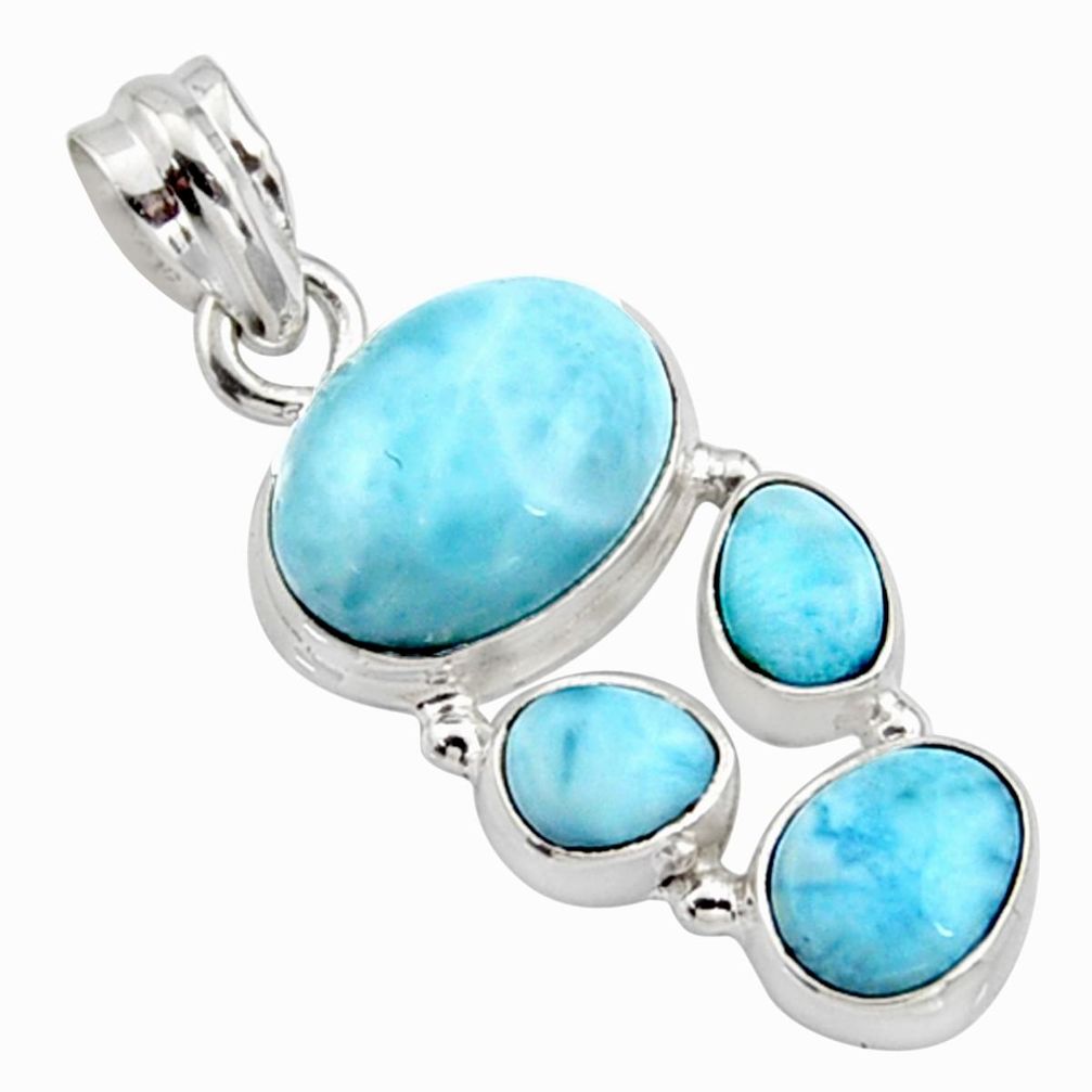 13.71cts natural blue larimar 925 sterling silver pendant jewelry r10056
