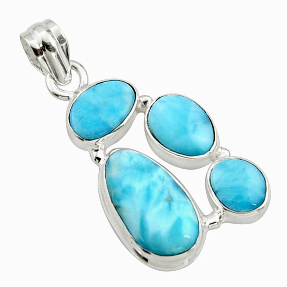 15.53cts natural blue larimar 925 sterling silver pendant jewelry r10060