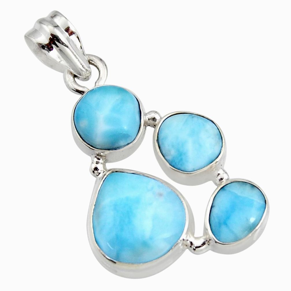14.08cts natural blue larimar 925 sterling silver pendant jewelry r11293