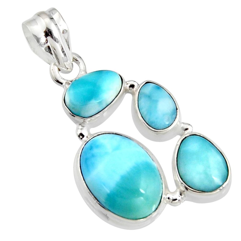 10.70cts natural blue larimar 925 sterling silver pendant jewelry r11306