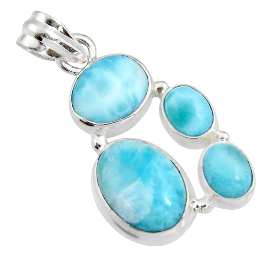 14.08cts natural blue larimar 925 sterling silver pendant jewelry r11317