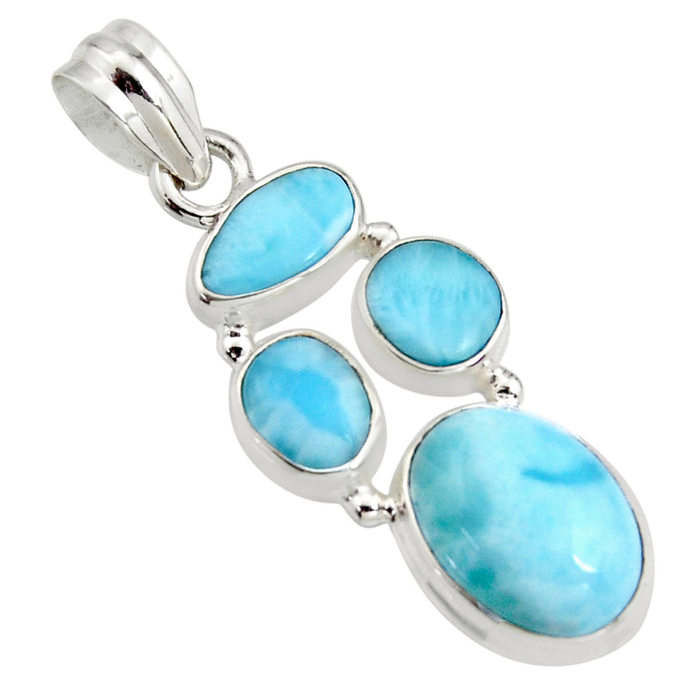 13.28cts natural blue larimar 925 sterling silver pendant jewelry r11326