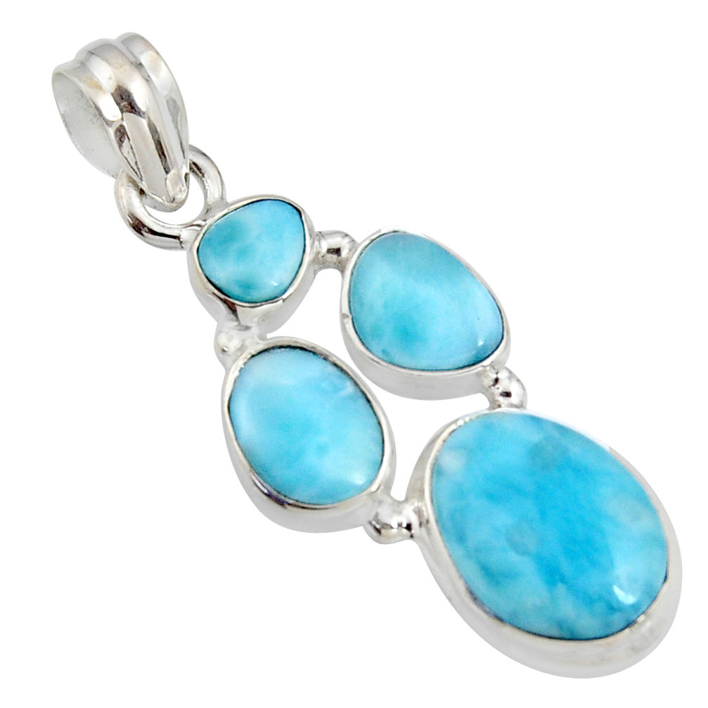 13.28cts natural blue larimar 925 sterling silver pendant jewelry r11329