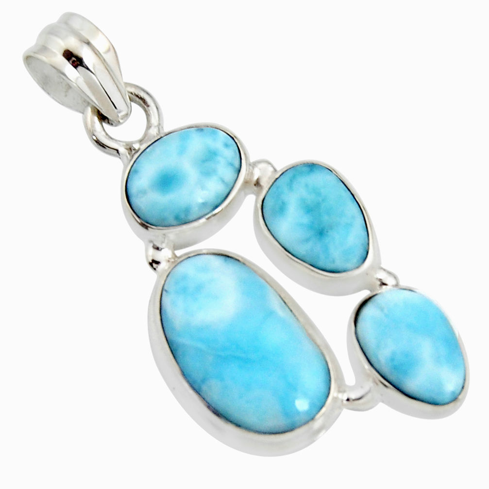 13.07cts natural blue larimar 925 sterling silver pendant jewelry r11335