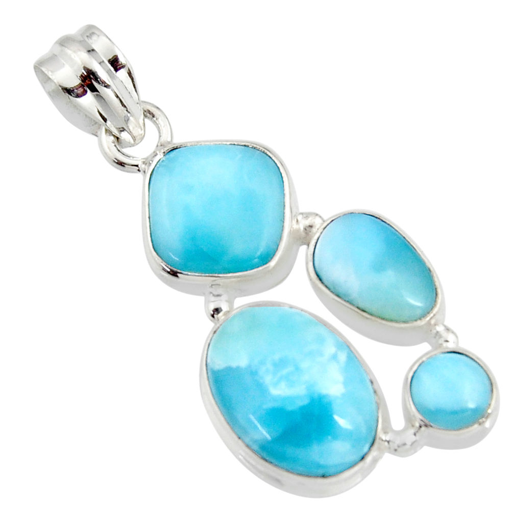 13.34cts natural blue larimar 925 sterling silver pendant jewelry r11339