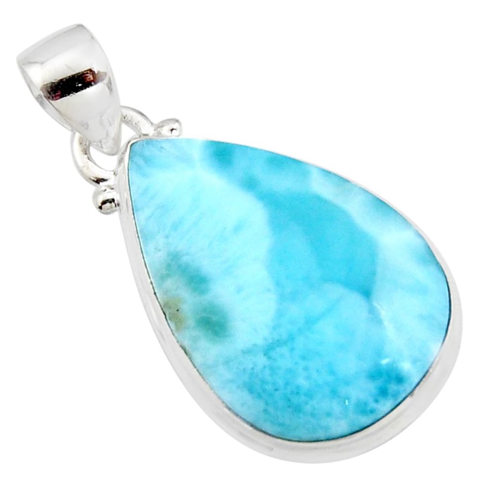 16.28cts natural blue larimar 925 sterling silver pendant jewelry r11767