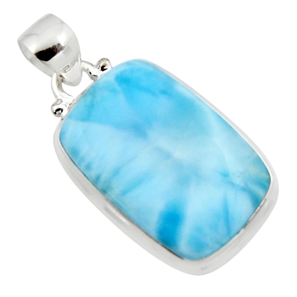 925 sterling silver 18.25cts natural blue larimar pendant jewelry r11809