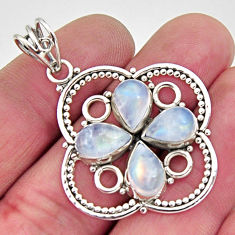 925 sterling silver 8.96cts natural rainbow moonstone pear pendant r11855