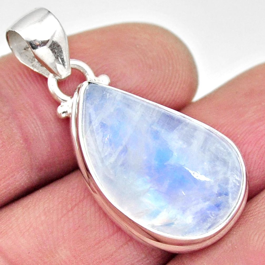 15.65cts natural rainbow moonstone 925 sterling silver pendant jewelry r12632
