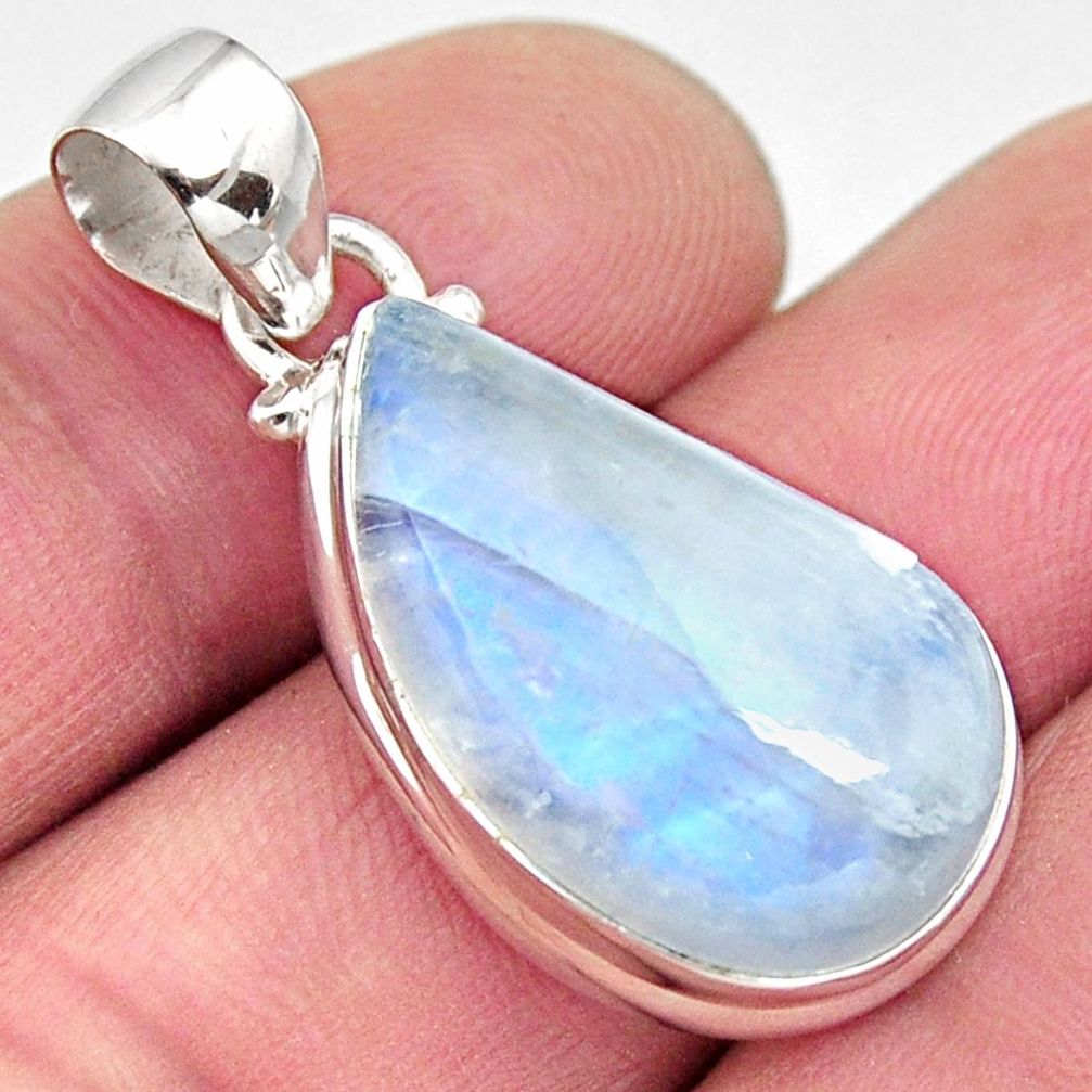 14.88cts natural rainbow moonstone 925 sterling silver pendant jewelry r12638