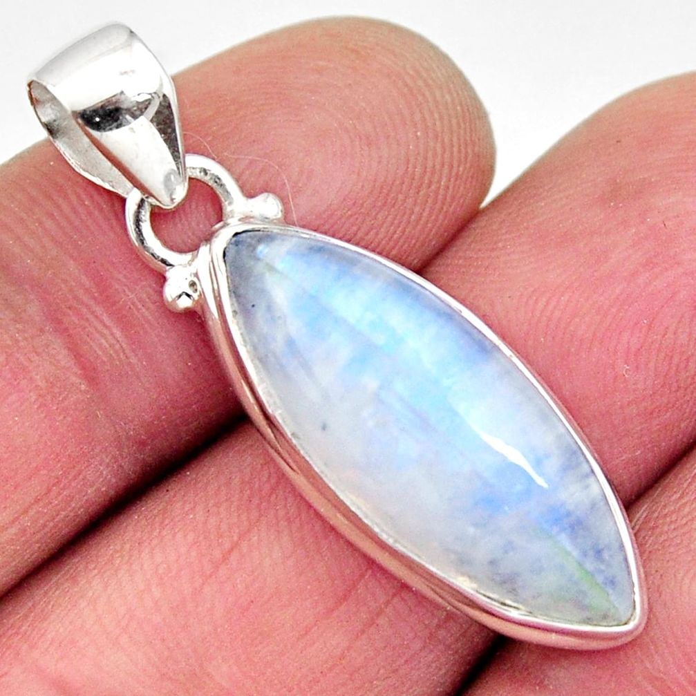 925 sterling silver 14.68cts natural rainbow moonstone pendant jewelry r12644