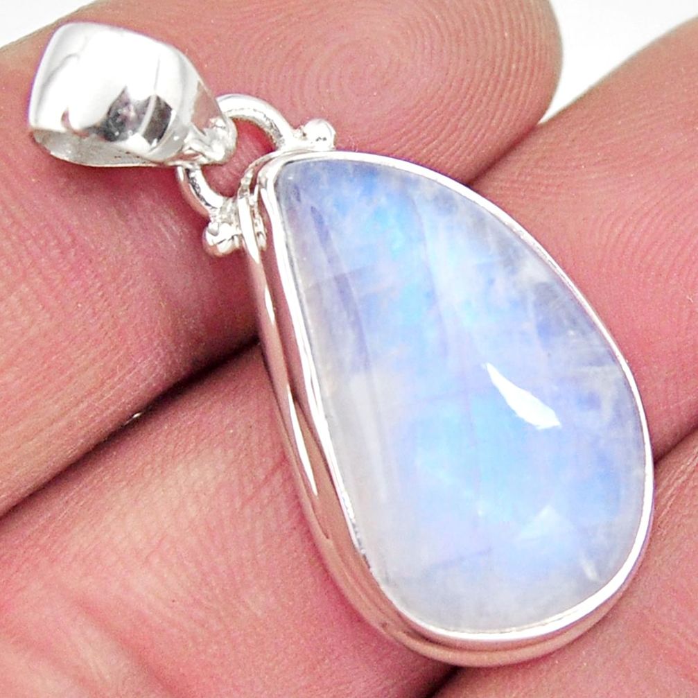 16.06cts natural rainbow moonstone 925 sterling silver pendant jewelry r12658