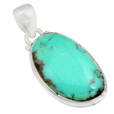 13.70cts natural green campitos turquoise 925 sterling silver pendant r12801
