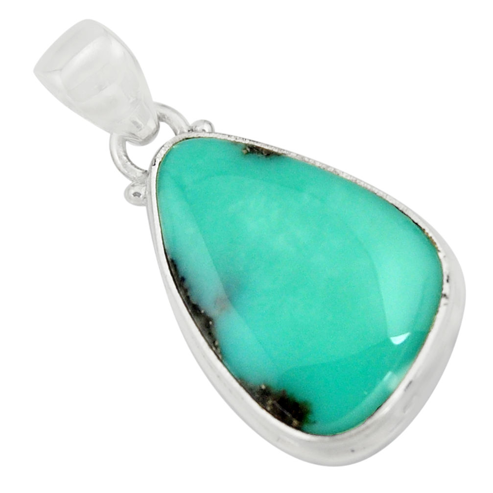 15.08cts natural green campitos turquoise 925 sterling silver pendant r12805