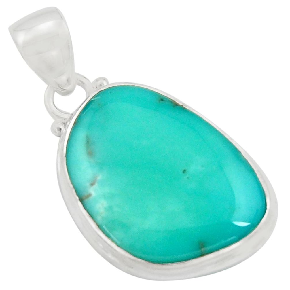 14.68cts natural green campitos turquoise 925 sterling silver pendant r12812
