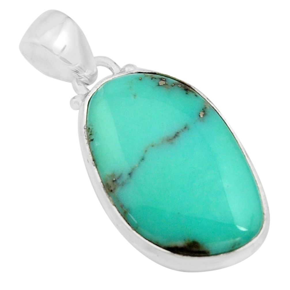 15.08cts natural green campitos turquoise 925 sterling silver pendant r12813