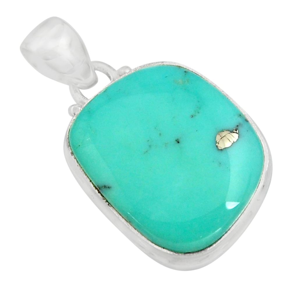 15.05cts natural green campitos turquoise 925 sterling silver pendant r12815