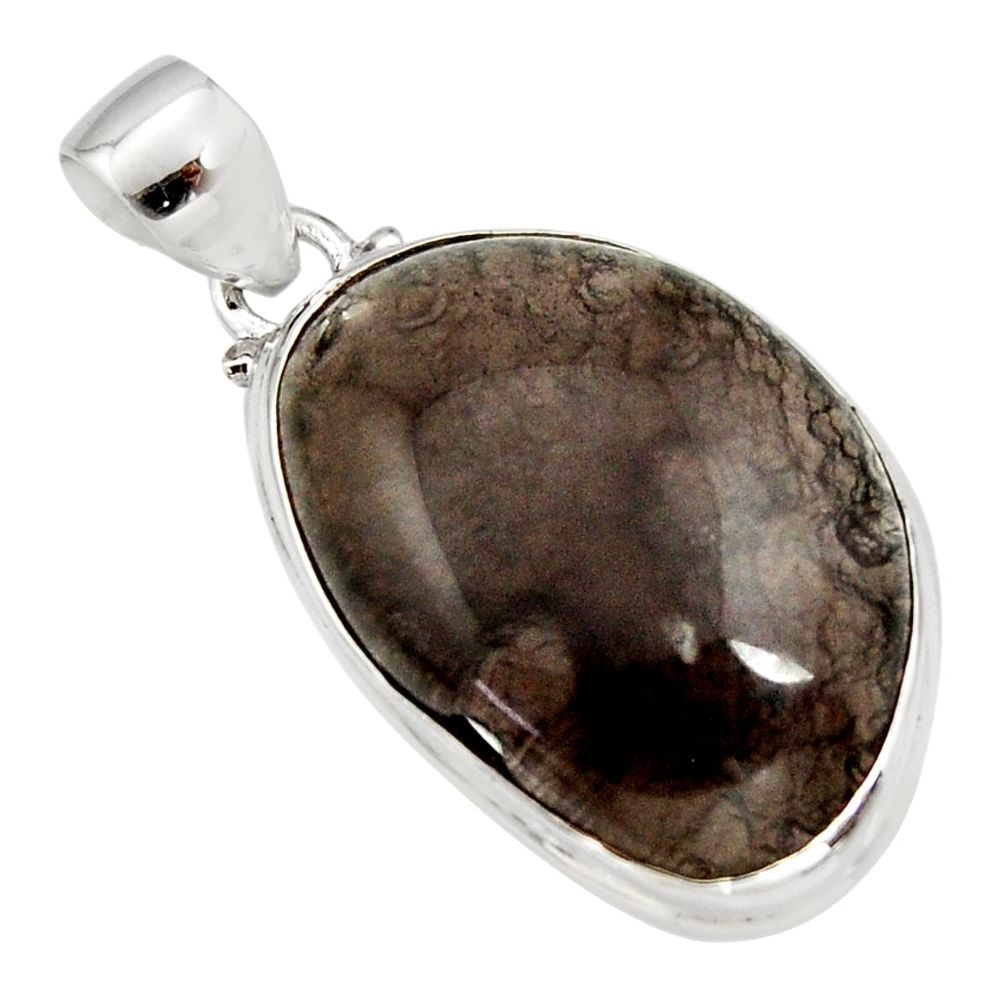 925 sterling silver 20.07cts natural brown agni manitite pendant jewelry r12847