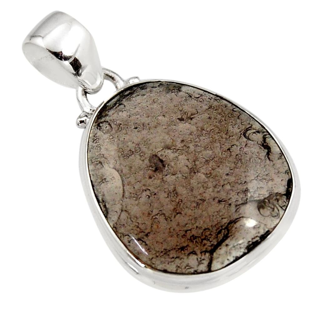 15.08cts natural brown agni manitite 925 sterling silver pendant jewelry r12851