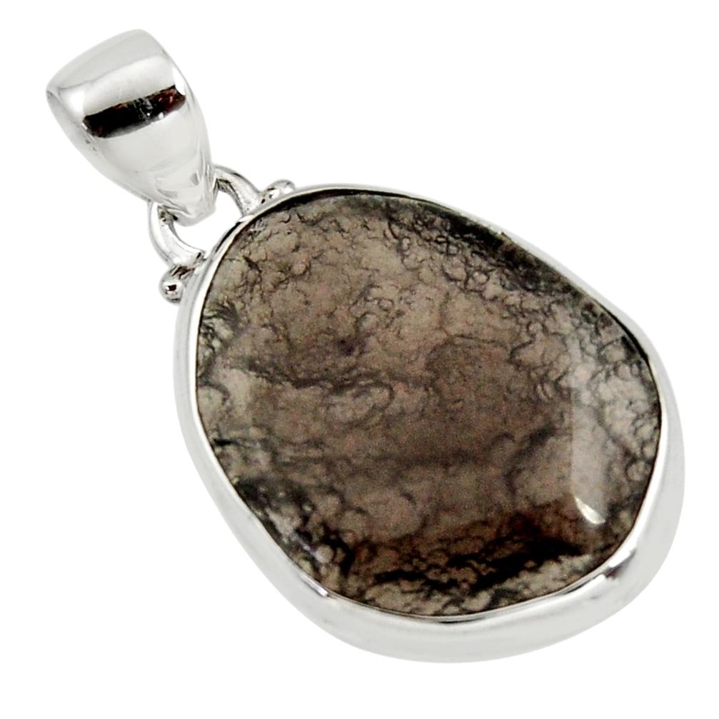 925 sterling silver 17.18cts natural brown agni manitite pendant jewelry r12853