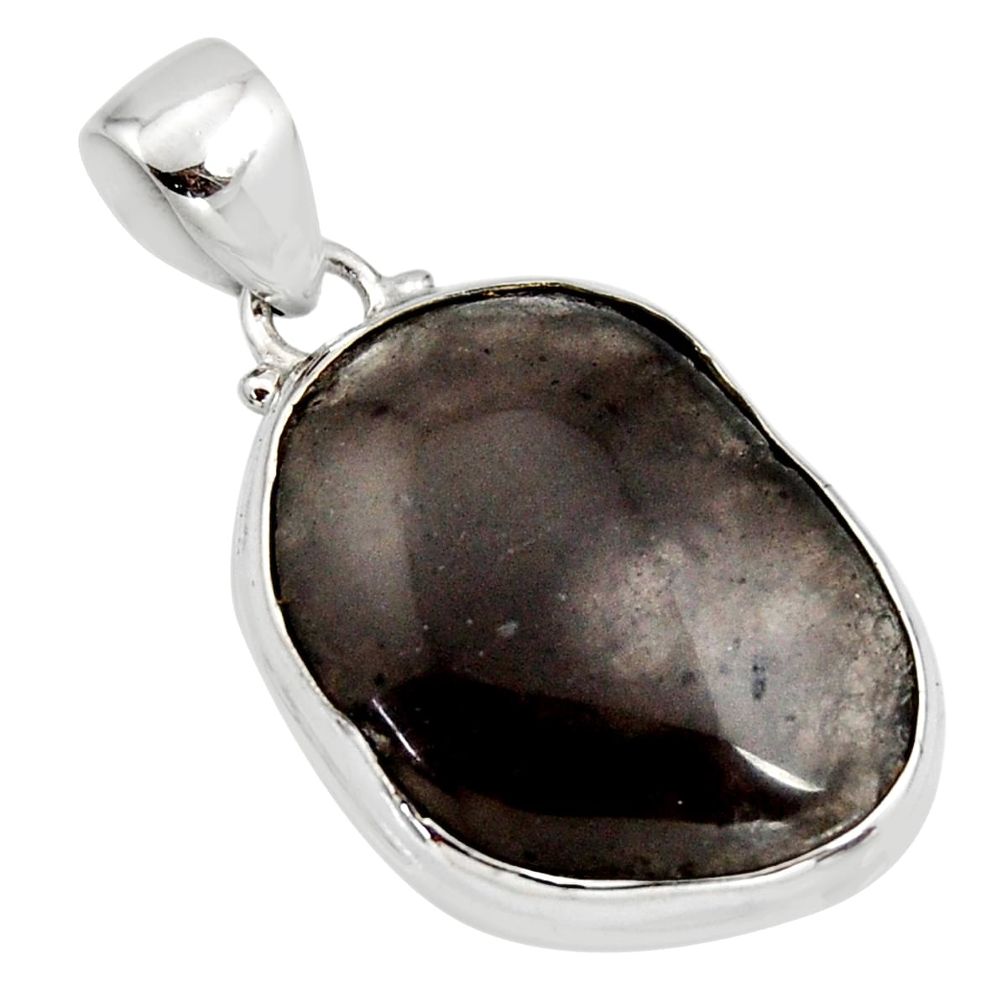 925 sterling silver 17.57cts natural brown agni manitite pendant jewelry r12859