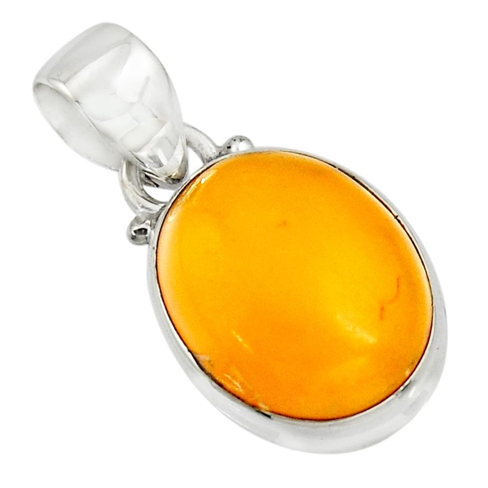 8.70cts natural yellow amber bone 925 sterling silver pendant jewelry r12881