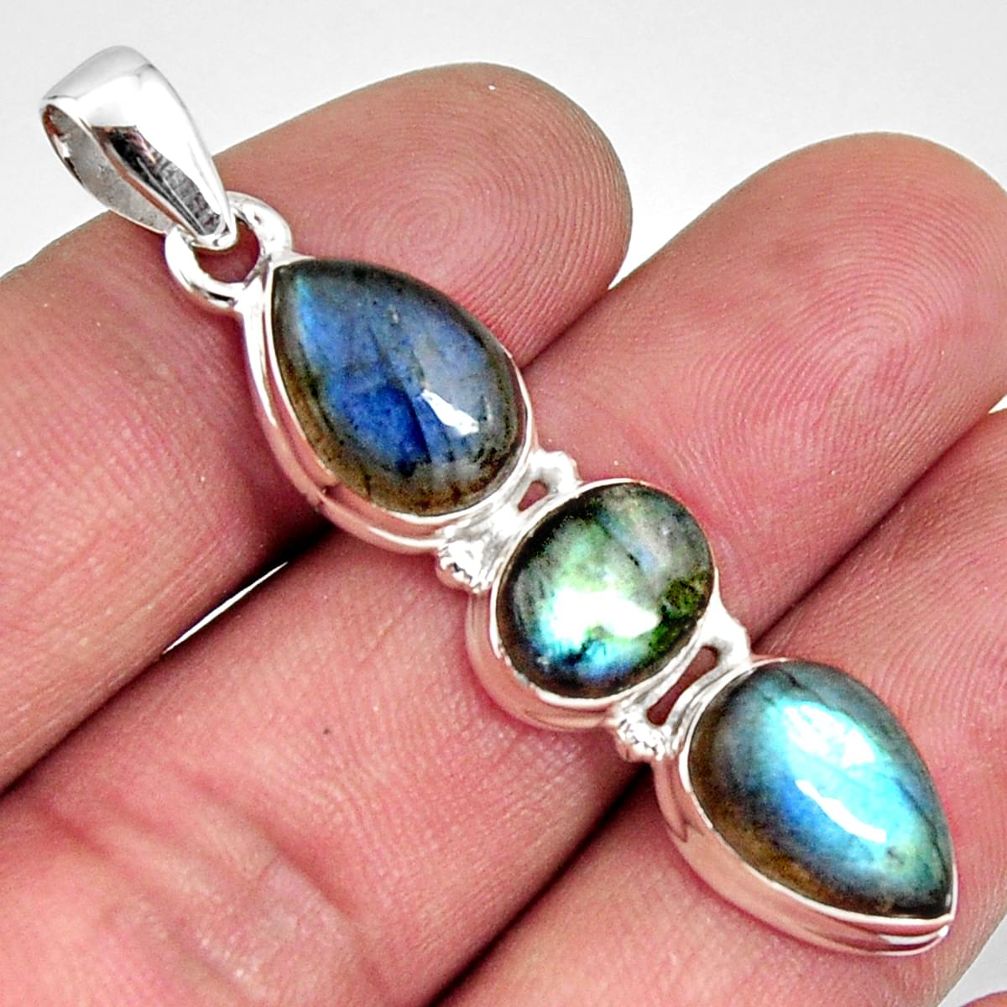 12.83cts natural blue labradorite 925 sterling silver pendant jewelry r14581