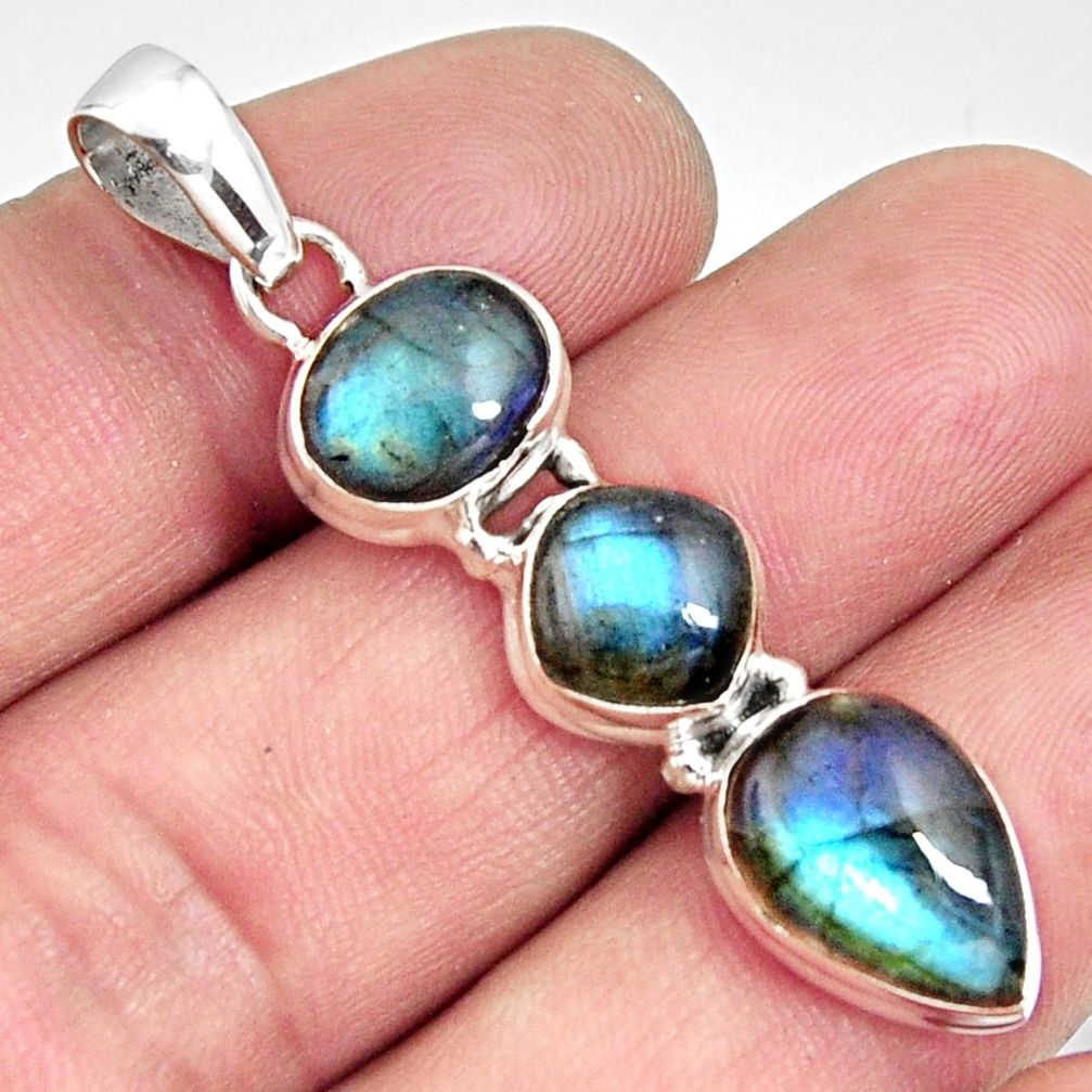 11.66cts natural blue labradorite 925 sterling silver pendant jewelry r14591