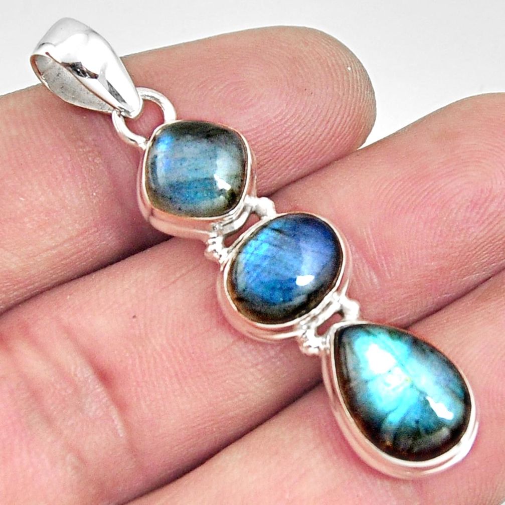 11.66cts natural blue labradorite 925 sterling silver pendant jewelry r14597