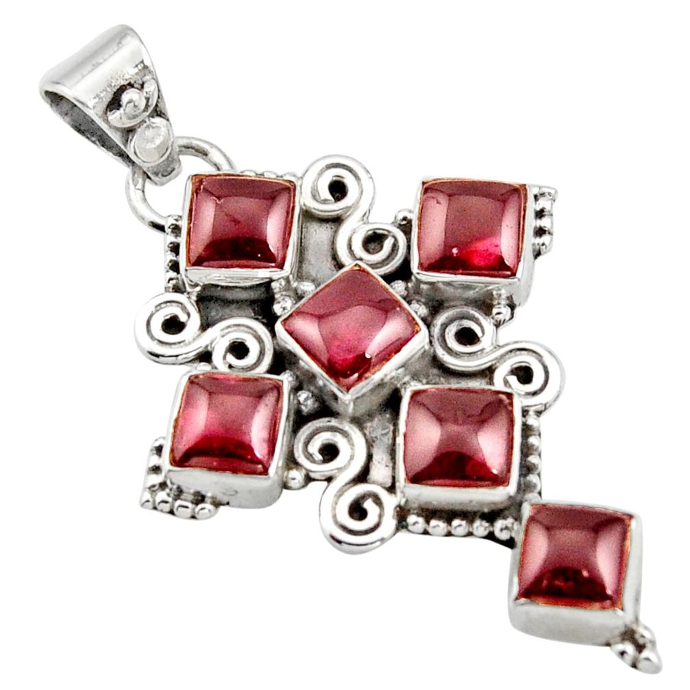 9.10cts natural red garnet 925 sterling silver holy cross pendant jewelry r15341