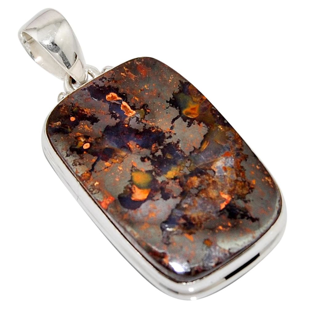 925 sterling silver 33.70cts natural brown boulder opal pendant jewelry r16028