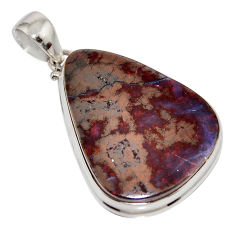 33.68cts natural brown boulder opal 925 sterling silver pendant jewelry r16040