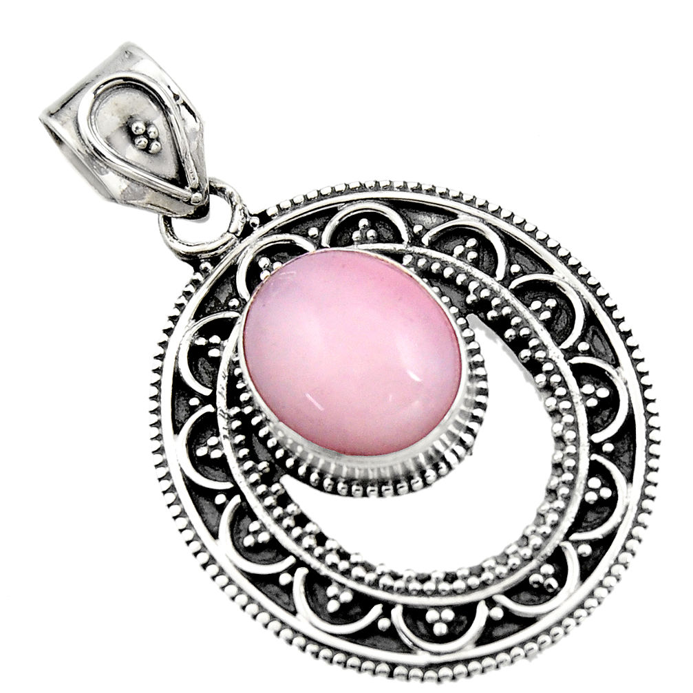 5.09cts natural pink opal 925 sterling silver pendant jewelry r16269