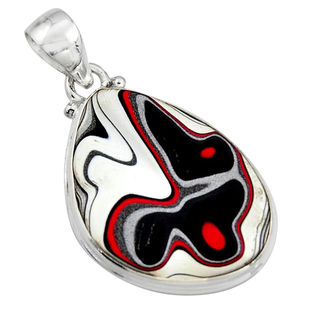 925 sterling silver 12.22cts fordite detroit agate pendant jewelry r16426