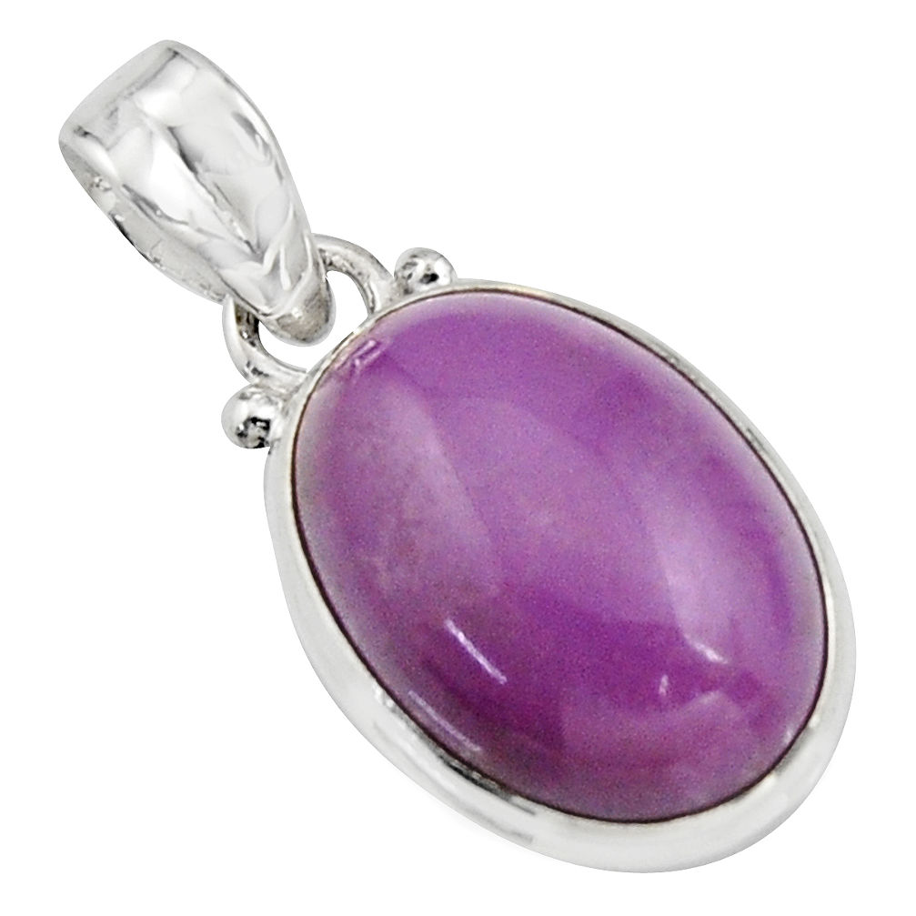 12.55cts natural purple phosphosiderite (hope stone) 925 silver pendant r16503