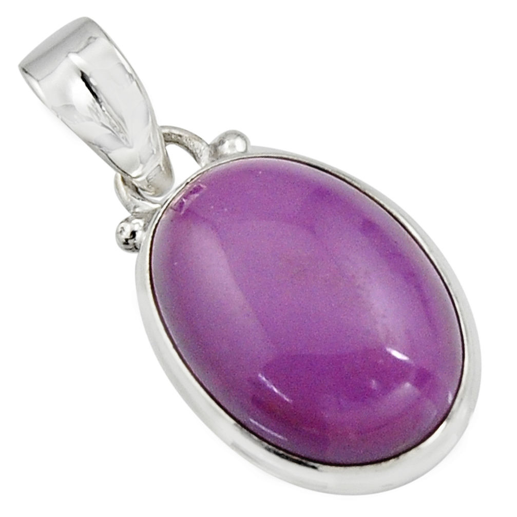925 silver 12.55cts natural purple phosphosiderite (hope stone) pendant r16507