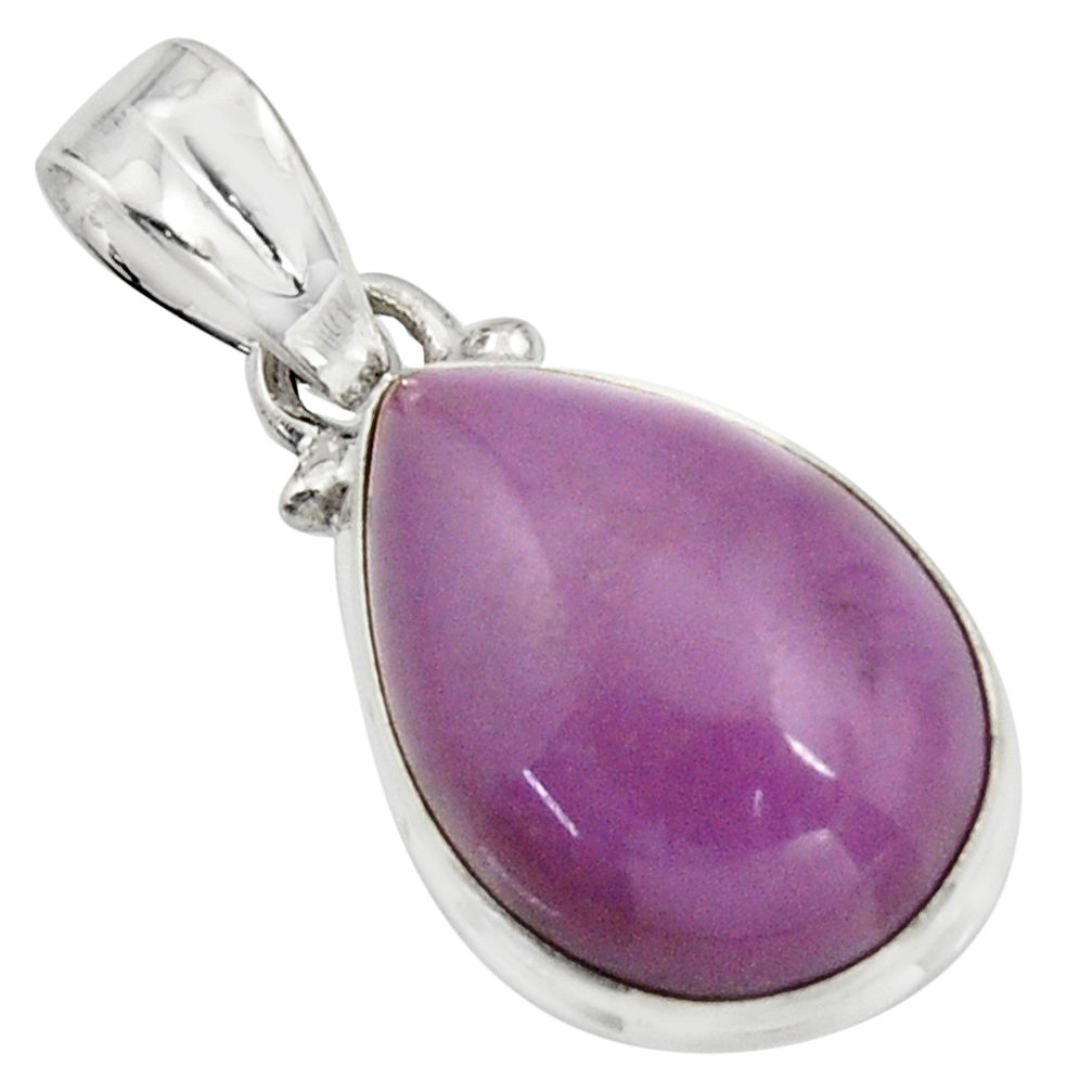 925 silver 11.57cts natural purple phosphosiderite (hope stone) pendant r16511