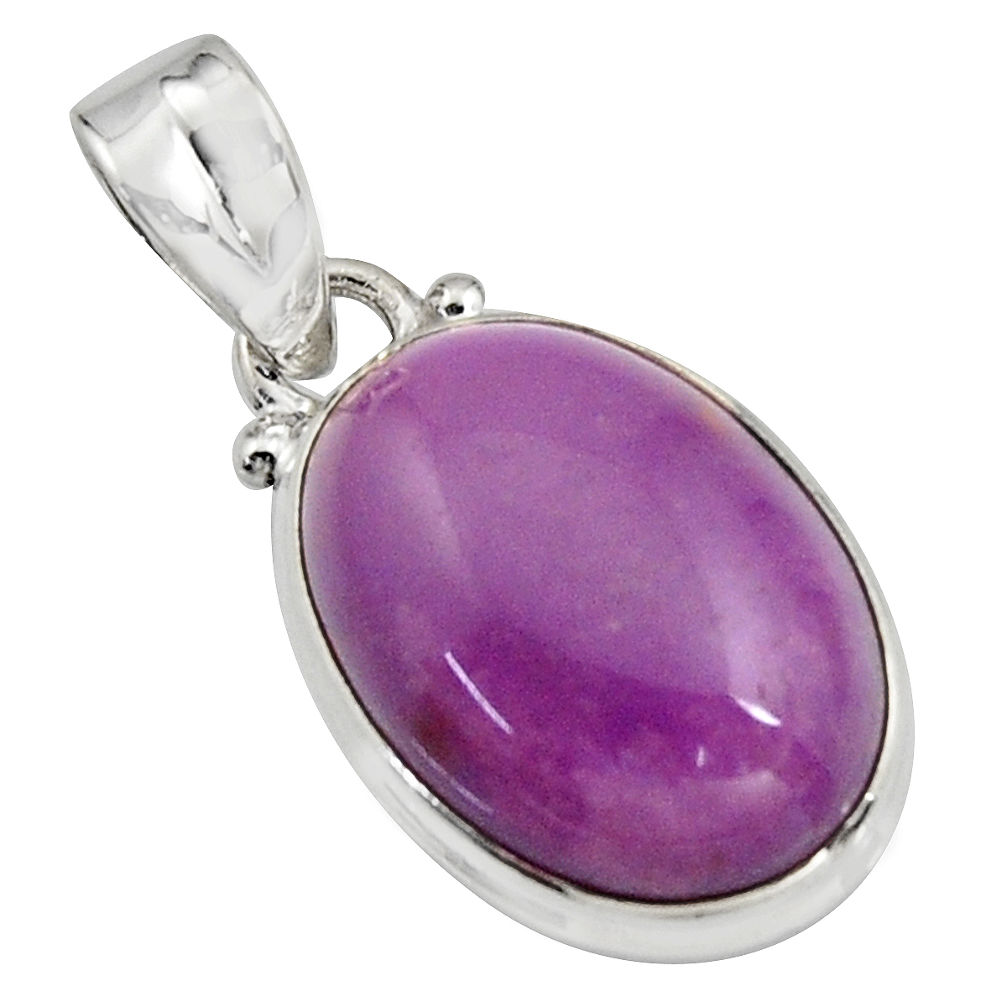 925 silver 12.55cts natural purple phosphosiderite (hope stone) pendant r16515
