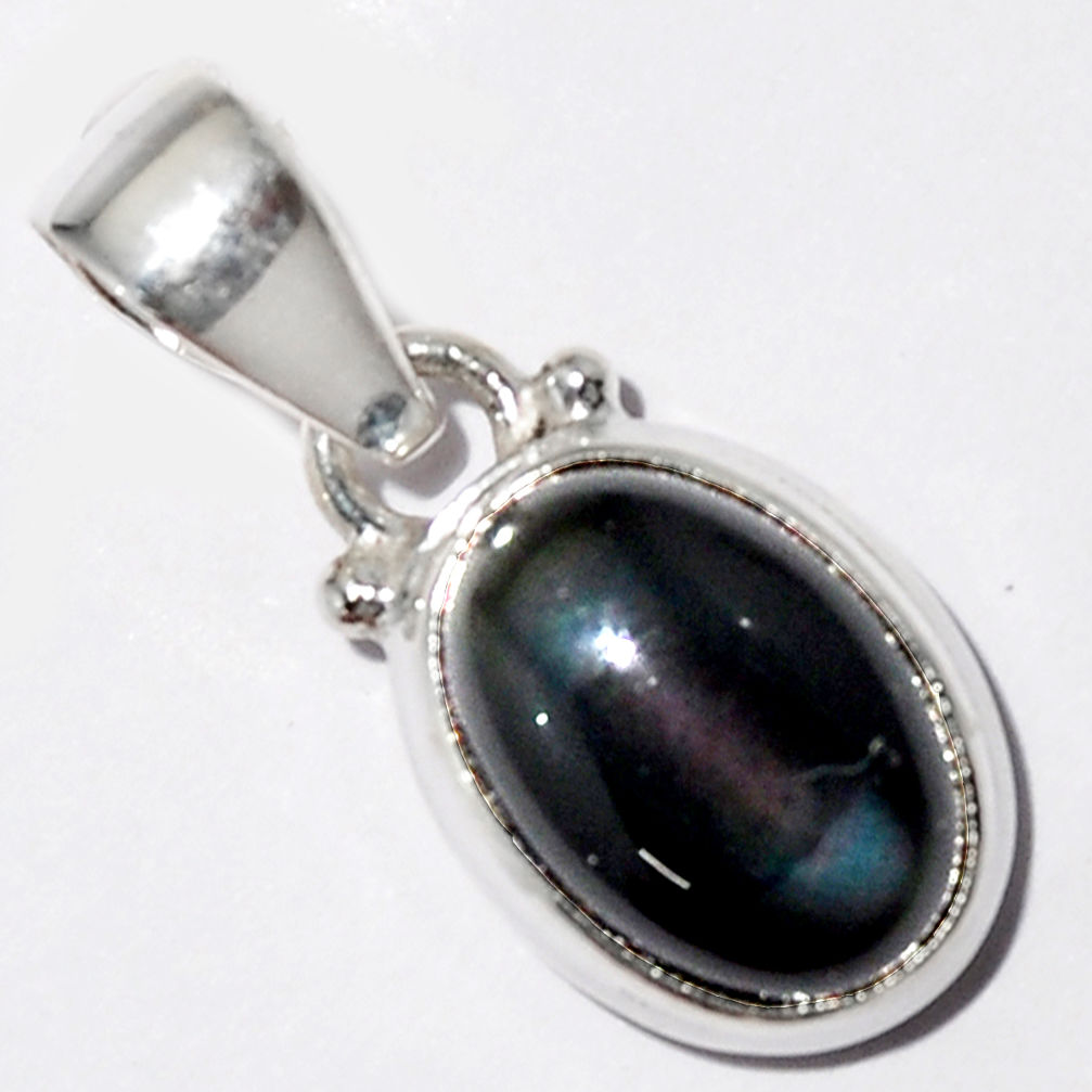 925 sterling silver 5.54cts natural rainbow obsidian eye pendant jewelry r16530