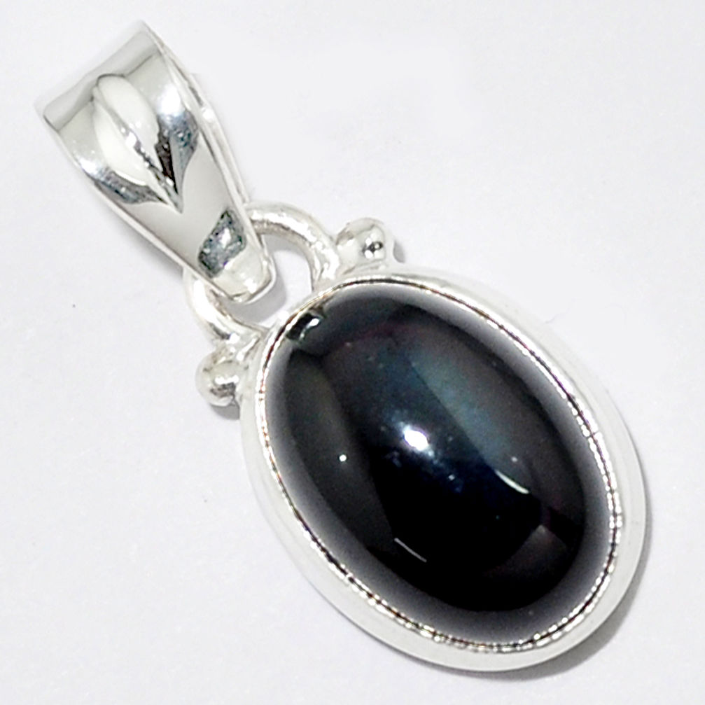 5.13cts natural rainbow obsidian eye 925 sterling silver pendant jewelry r16538