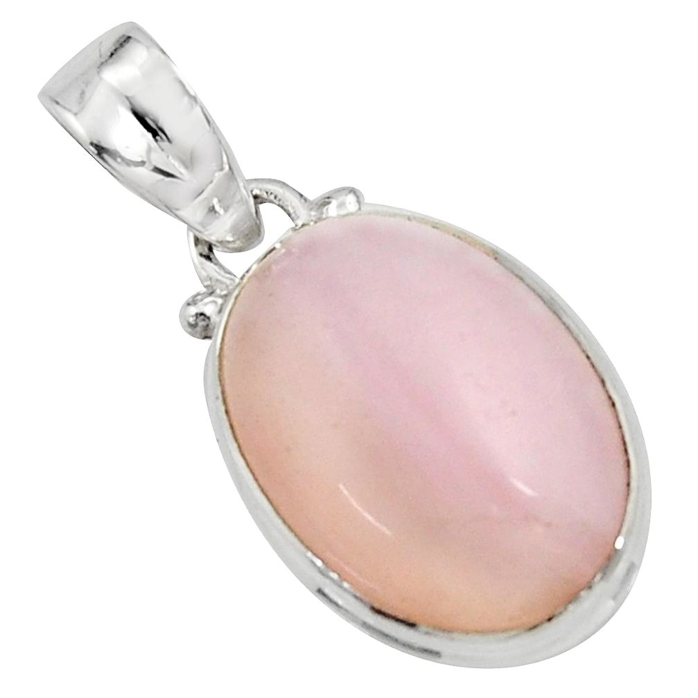 11.73cts natural pink opal oval 925 sterling silver pendant jewelry r16561