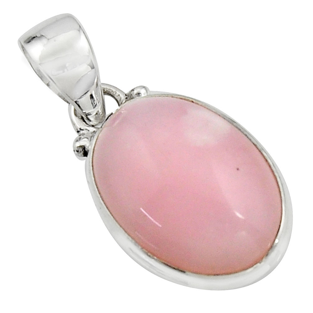 925 sterling silver 12.18cts natural pink opal oval shape pendant jewelry r16567