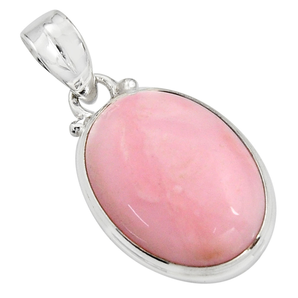 12.58cts natural pink opal 925 sterling silver pendant jewelry r16569