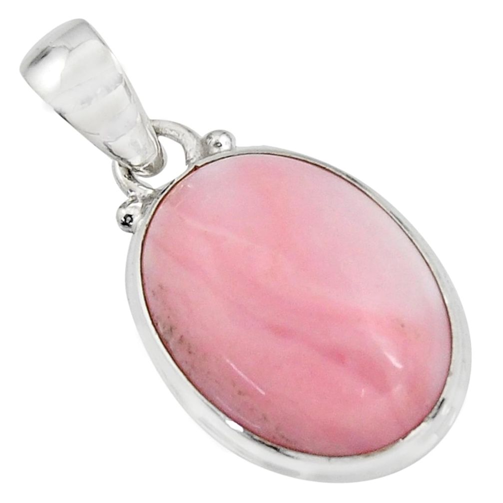 925 sterling silver 13.15cts natural pink opal oval pendant jewelry r16573