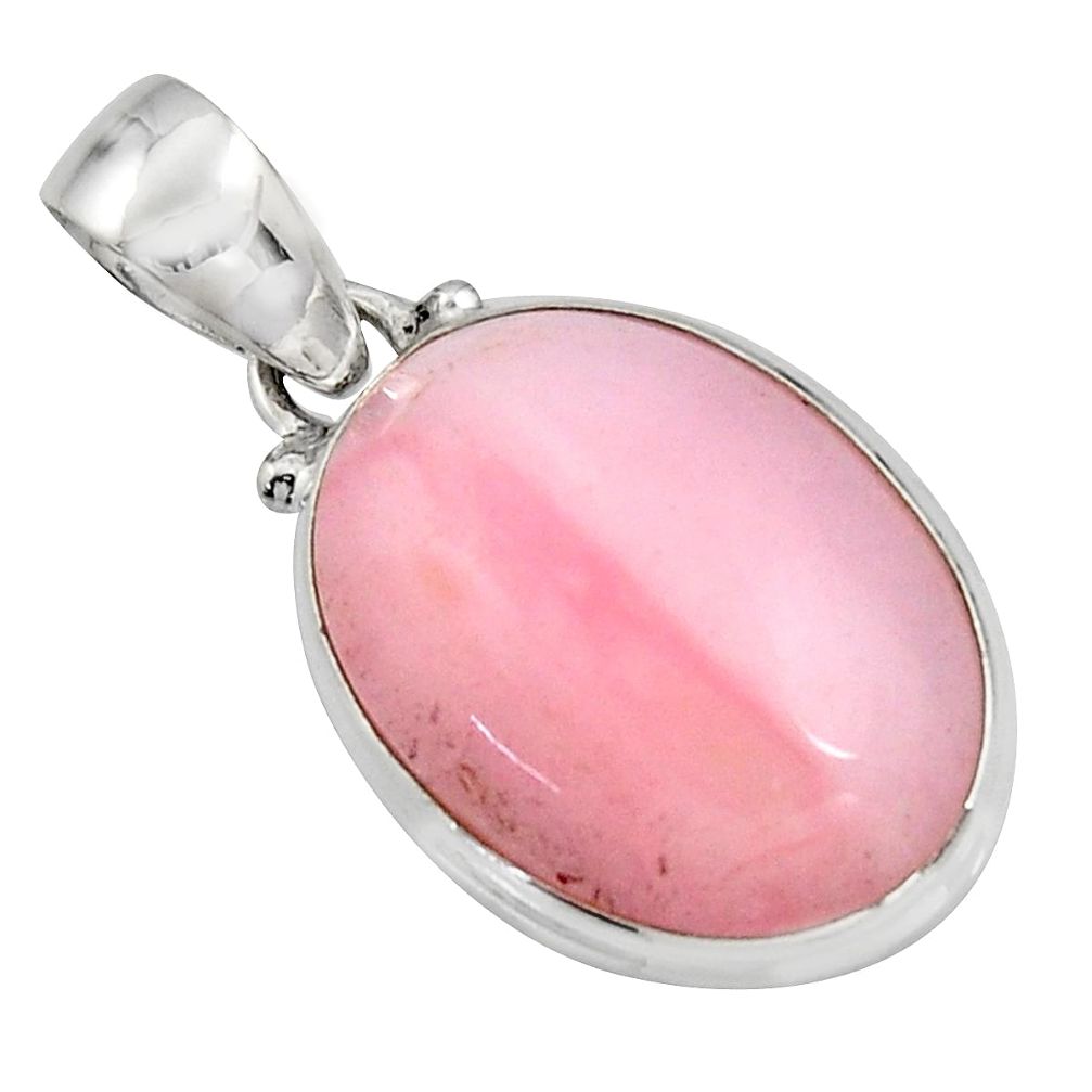 14.23cts natural pink opal 925 sterling silver pendant jewelry r16575