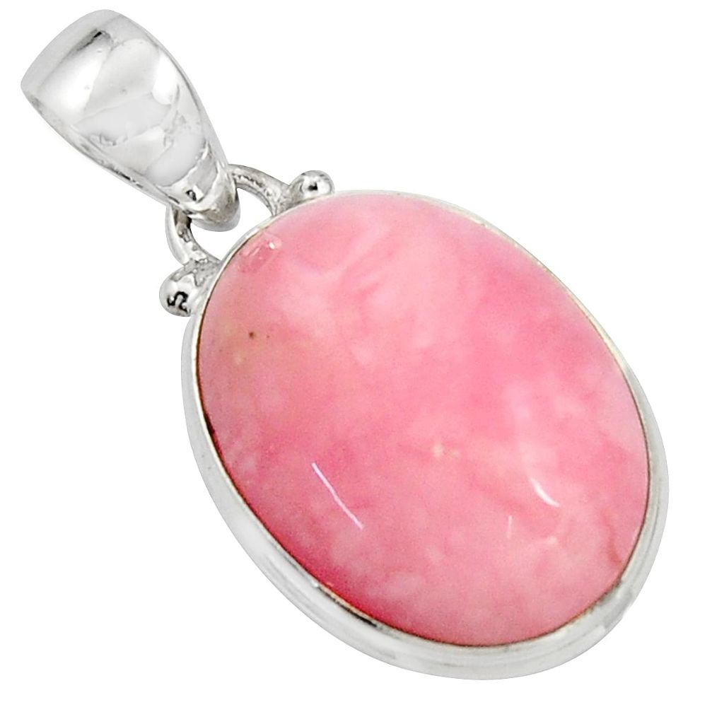 14.12cts natural pink opal 925 sterling silver pendant jewelry r16577