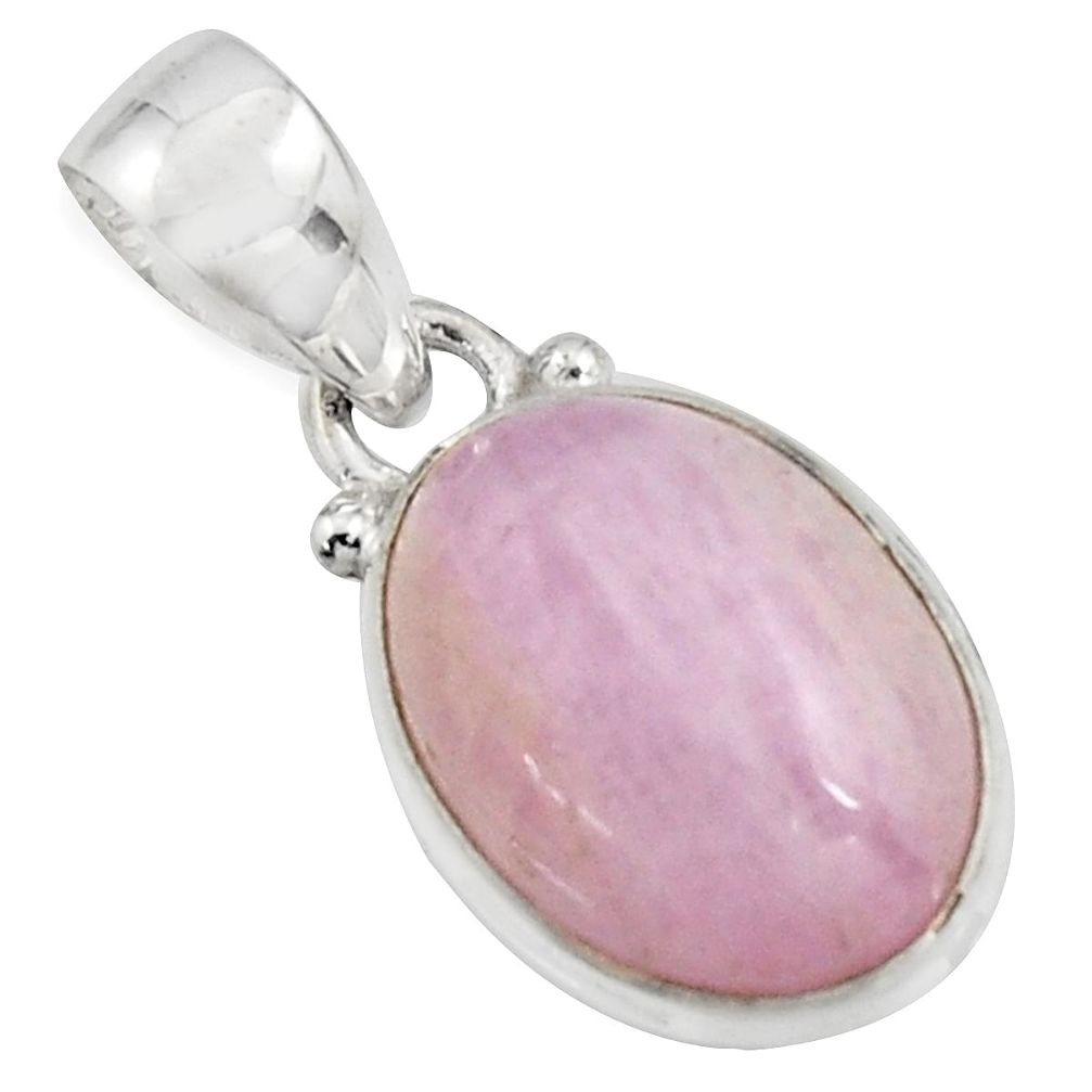 925 sterling silver 10.02cts natural pink kunzite oval pendant jewelry r16584