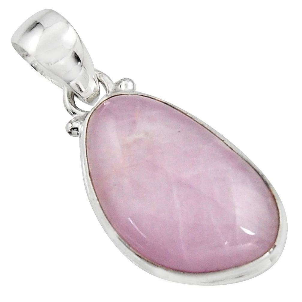 15.02cts natural pink kunzite 925 sterling silver pendant jewelry r16586