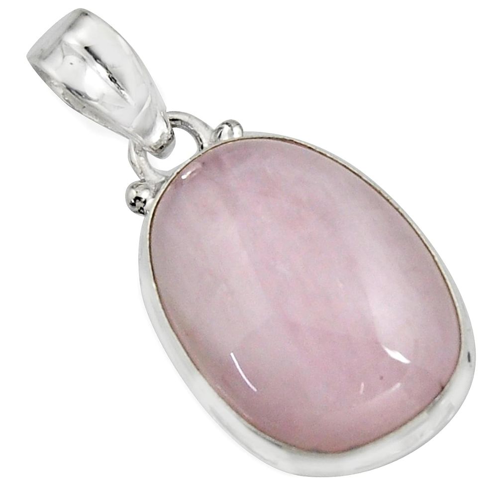 925 sterling silver 15.53cts natural pink kunzite fancy pendant jewelry r16587