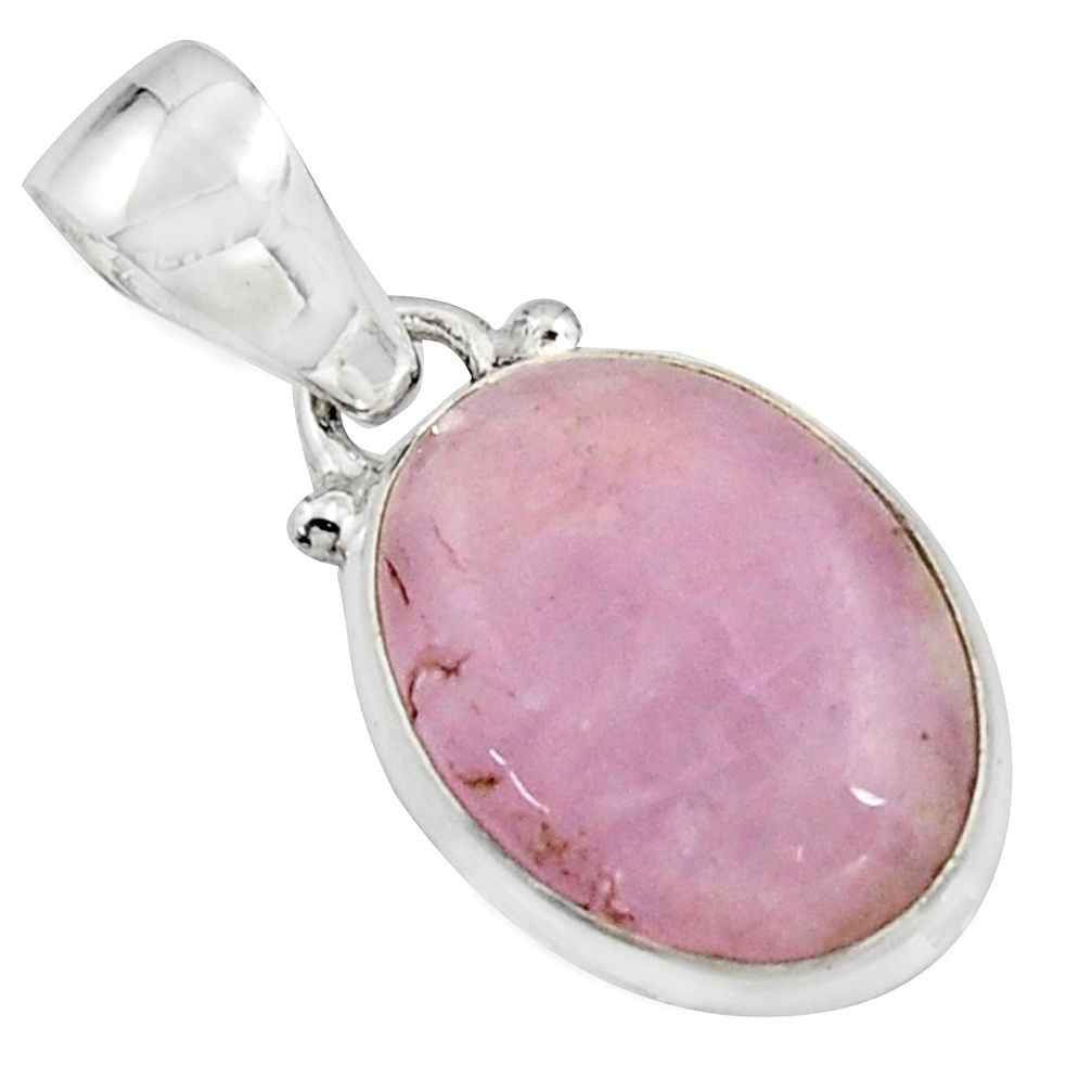 9.18cts natural pink kunzite 925 sterling silver pendant jewelry r16588